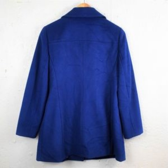 J. Jill Cobalt Blue Wool Blend 3/4 Length Peacoat - Picture 2 of 5